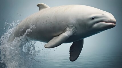 Naklejka premium White beluga whale isolated image