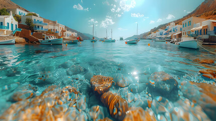 Seawater and Colorful Buildings Realistic Image