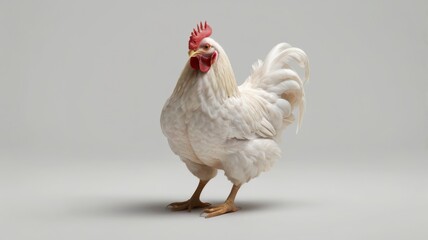 White chicken isolated on transparent background