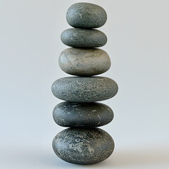 stack of round river rocks stones on a white background graphic design
