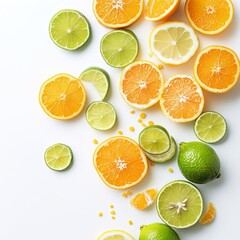 Obraz premium des rondelles de citron vert et de pamplemousse