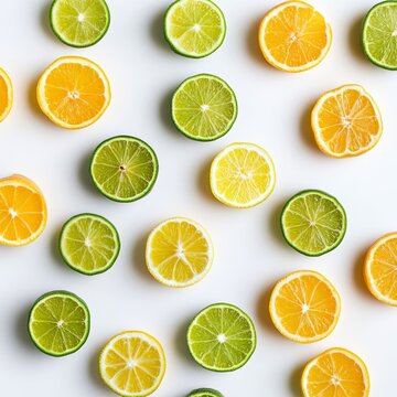 des rondelles de citron vert et de pamplemousse