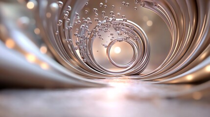 Abstract pattern of stage lights, spiraling around a central point, deep purple hues, intense focus, dramatic mood