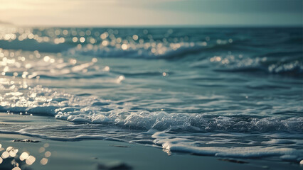 Blurred Ocean and Beach Background: Relaxing and Calming Atmosphere