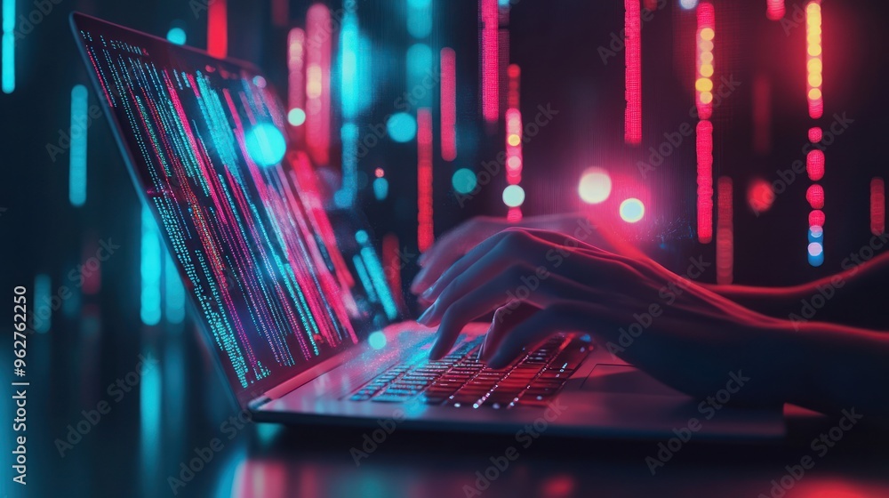 Poster coding in neon lights