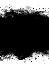 黒い飛沫のある嵐の雲のようなフレームの