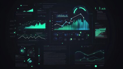 Futuristic Interface with Data Visualizations