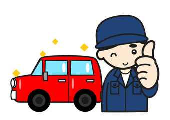 オーケーポーズの整備士ときれいな車