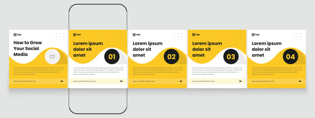 LinkedIn carousel post, social media Instagram carousel post, modern and editable business carousel template design © Tarek Digital