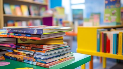 Diverse Books Display Celebrating International Literacy Day with Colorful Covers