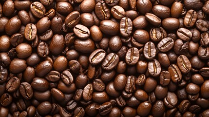 Naklejka premium Close-up of roasted coffee beans.