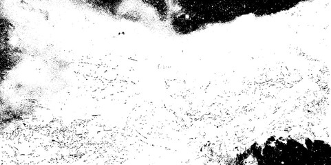 Grunge overlay layer. Abstract black and white vector background. Monochrome vintage surface with dirty pattern in cracks, spots, dots. Vector grunge texture. Black and white abstract background.