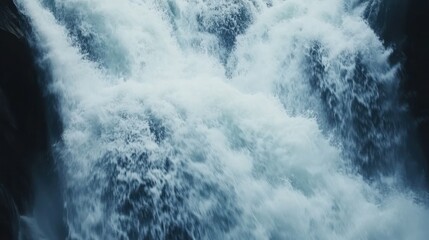 Close-up of a Powerful Waterfall