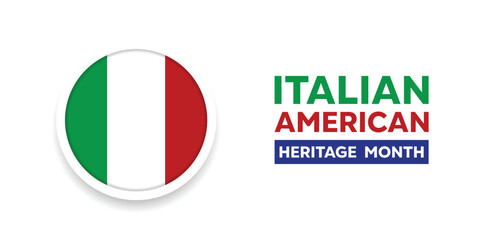 Italian-American Heritage and Culture Month.  Great for cards, banners, posters, social media and more. White background.