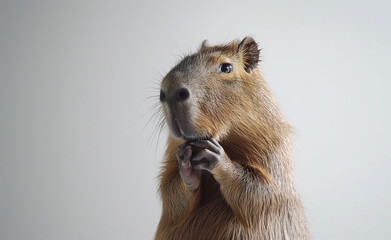 Capybara posing as if asking for a favor generated by AI