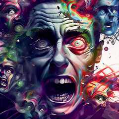 Fototapeta premium Abstract image of a psychotic episode