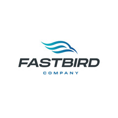 Aggressive and fast bird logo design. Bird head mascot logo design, eagle, falcon or hawk badge emblem vector icon