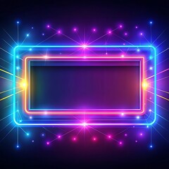 Abstract Neon Purple and Blue Color Background.  Glowing line on Walpaper Frame. Ai Generated