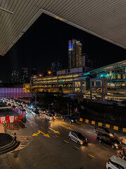 Modern Urban Malaysian Roadway during Evening Rush Hour Traffic Jam