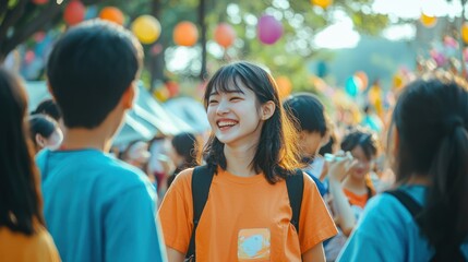 Youth culture events in Asian cities, with vibrant scenes of young people participating in cultural festivals or social gatherings.