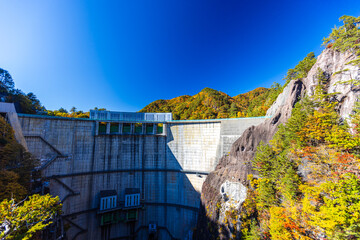 Autumn leaves at Setoai Gorge in Nikko City