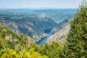 Stunning scenery of the Sil and Mino river canyon in the interior of Galicia, Ribeira Sacra.
