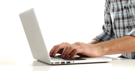 Fototapeta premium Hands typing on a laptop