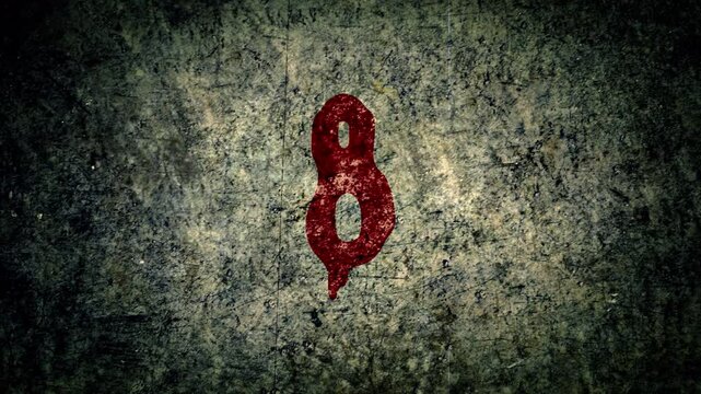 Countdown 10 second horror movie film halloween scary timer animation background