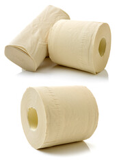 toilet paper isolated on white background 