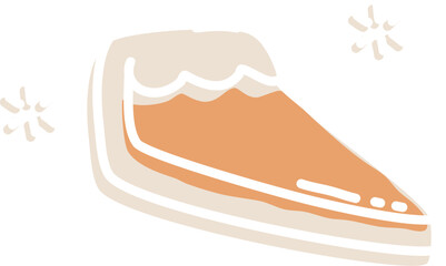 Pumpkin tart doodle outline