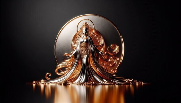 Metallic Amaterasu the Japanese Sun Goddess