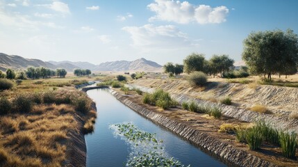 Fototapeta premium Serene Desert Oasis