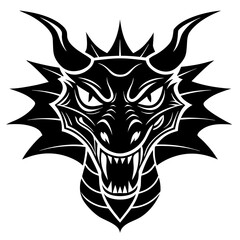 Dragon head silhouette vector illustration 
