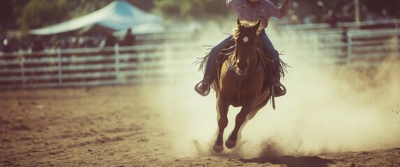 Rodeo Horse Rider in Action