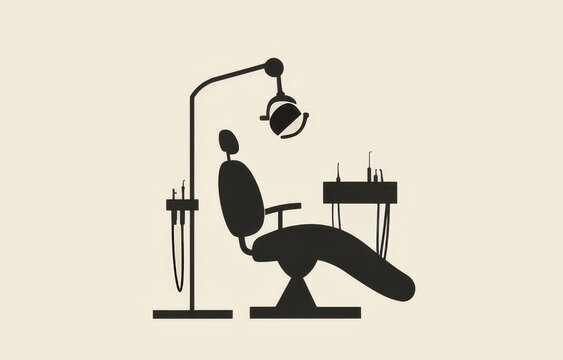 black dental chair equipment silhouette clip art preview