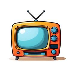 retro tv set with clipping path isolated on transparent, cut out