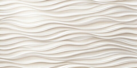 Obraz premium Abstract White Wavy Wall, 3D Rendering, Curved Surface, Minimalist Background, White Wall, Minimalist Art, 3D Design