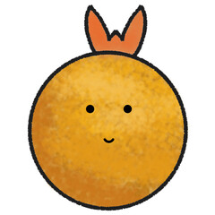 Cute round-shaped fried shrimp