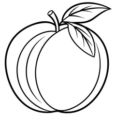 Peach line art vector 