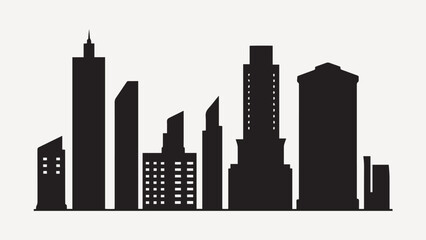 Obraz premium Modern urban skyline silhouette illustration