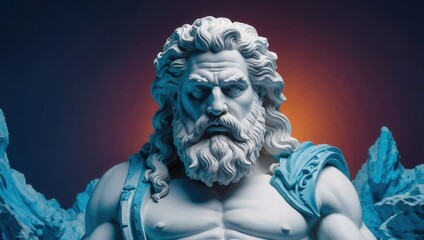 A statue of a bearded man with a beard and a beard