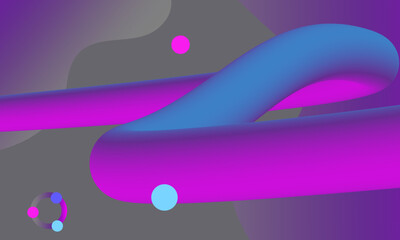 Fluid gradient and geometric shapes composition