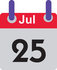 Date calendar one to  thirtine days Print