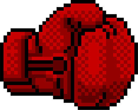 A boxing glove video game pixel art icon illustration