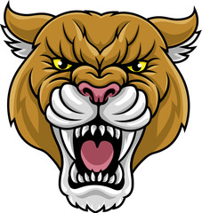 Cougar, panther, mountain lion or puma wildcat cat sports team mascot