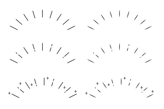 様々な集中線のバリエーションイラスト