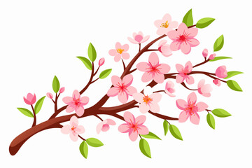 Pink floral tree sketch for your design