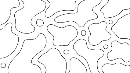 Set of abstract fluid blob design elements with outline accents, featuring modern spot patterns and bubble shapes. Perfect for creative backgrounds, graphics, and digital design projects