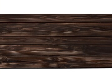 Fototapeta premium Dark brown wooden tabletop in a minimalist design. Isolated on white background. Simple, empty furniture piece for interior decoration or photography studio use.