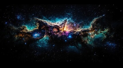 A breathtaking image of a vibrant nebula with glowing colors and scattered stars, showcasing the beauty and mystery of deep space.